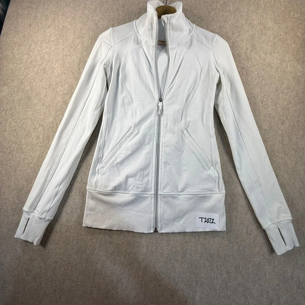 Lululemon Define Jacket White Luon Full Zip Athletic Yoga Workout Top Size 4